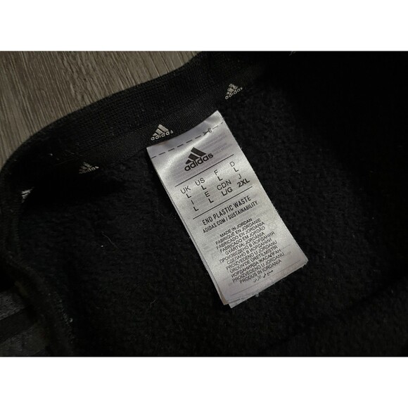 Adidas Sweater Men’s Size Large Black Pullover Sweatshirt Crew Neck Athletic Vtg - Picture 3 of 8